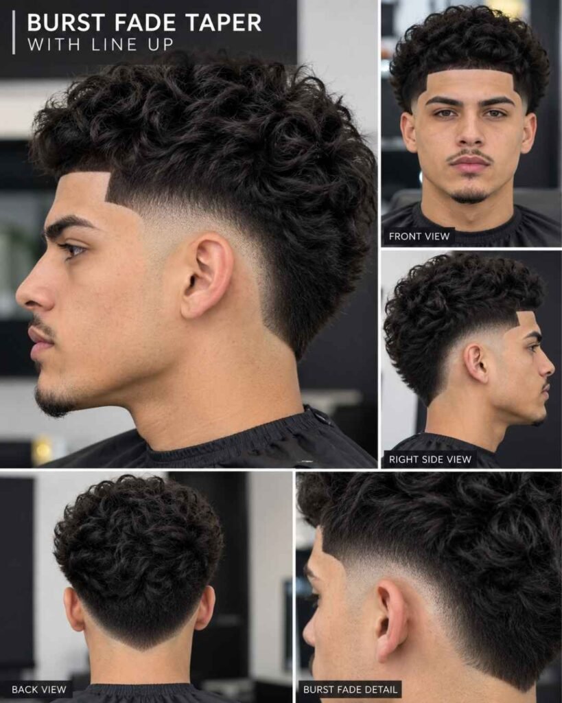 Burst Fade Taper with Line Up