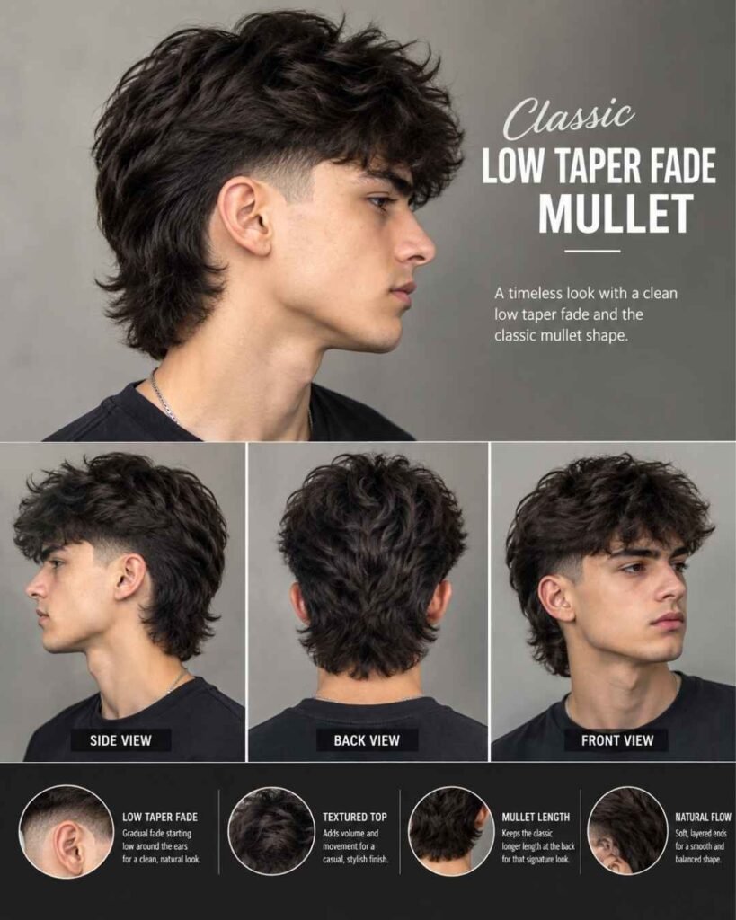 Classic Low Taper Fade Mullet