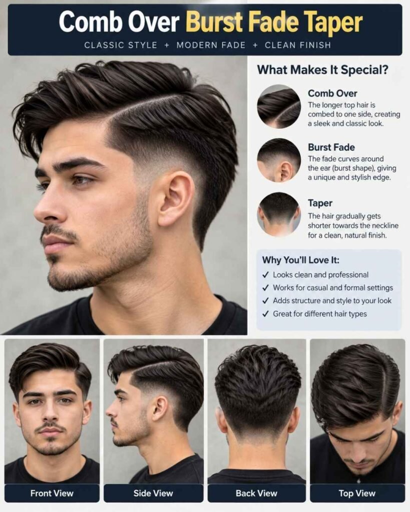 Comb Over Burst Fade Taper