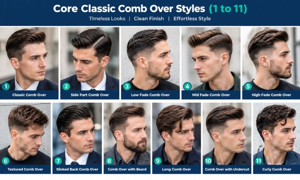 Core Classic Comb Over Styles (1 to 11)