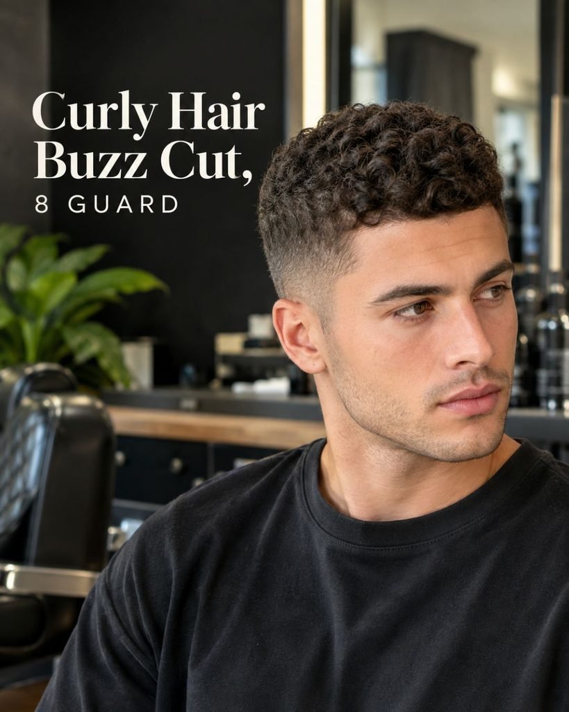 Curly Hair Buzz Cut, 8 Guard