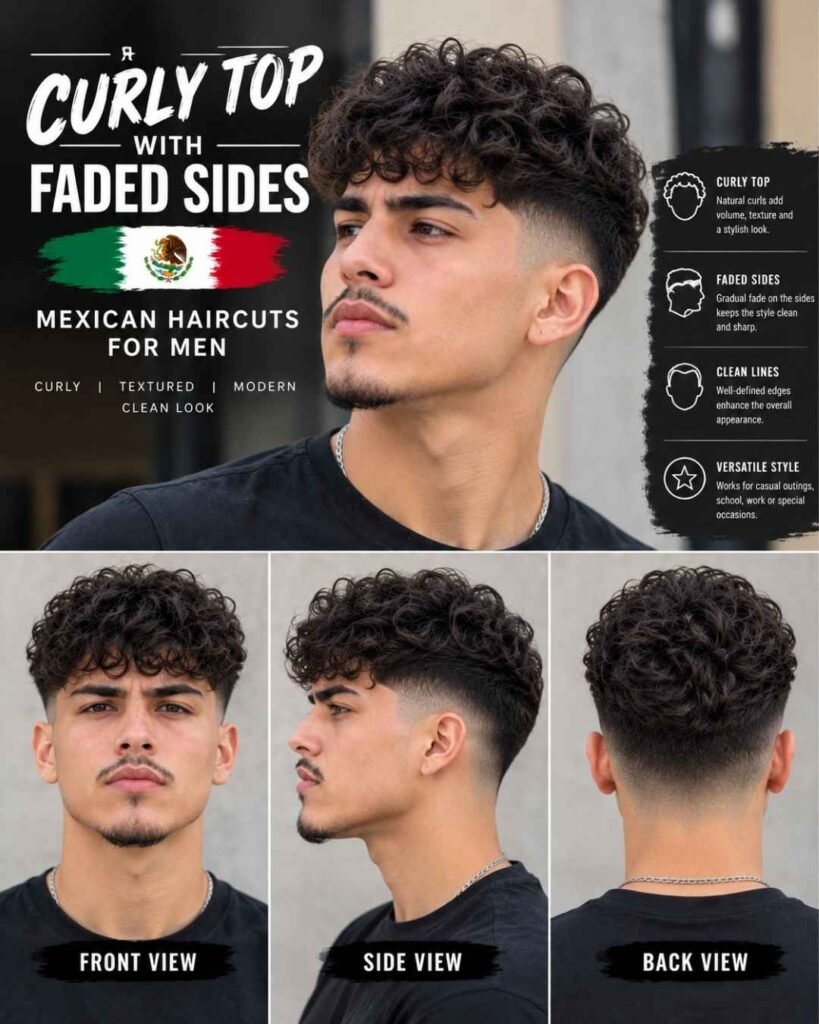 Curly Top with Faded Sides