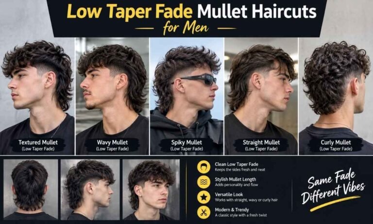 Low Taper Fade Mullet Haircuts for Men