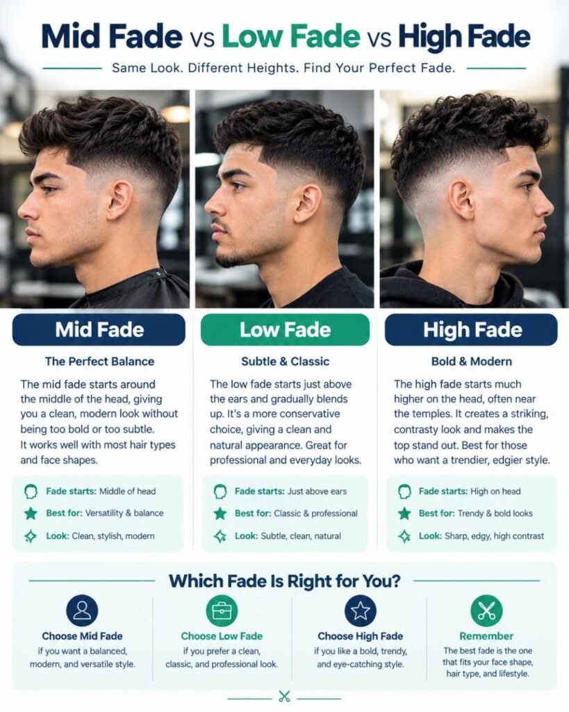 Mid Fade vs Low Fade vs High Fade