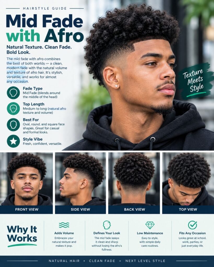 Mid Fade with Afro