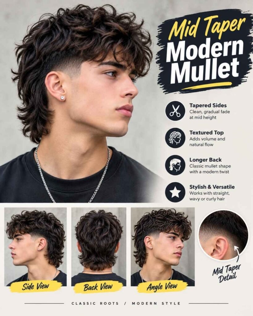 Mid Taper Modern Mullet