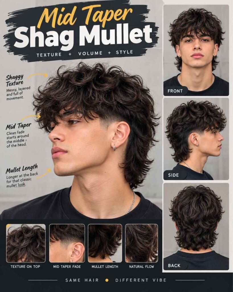 Mid Taper Shag Mullet