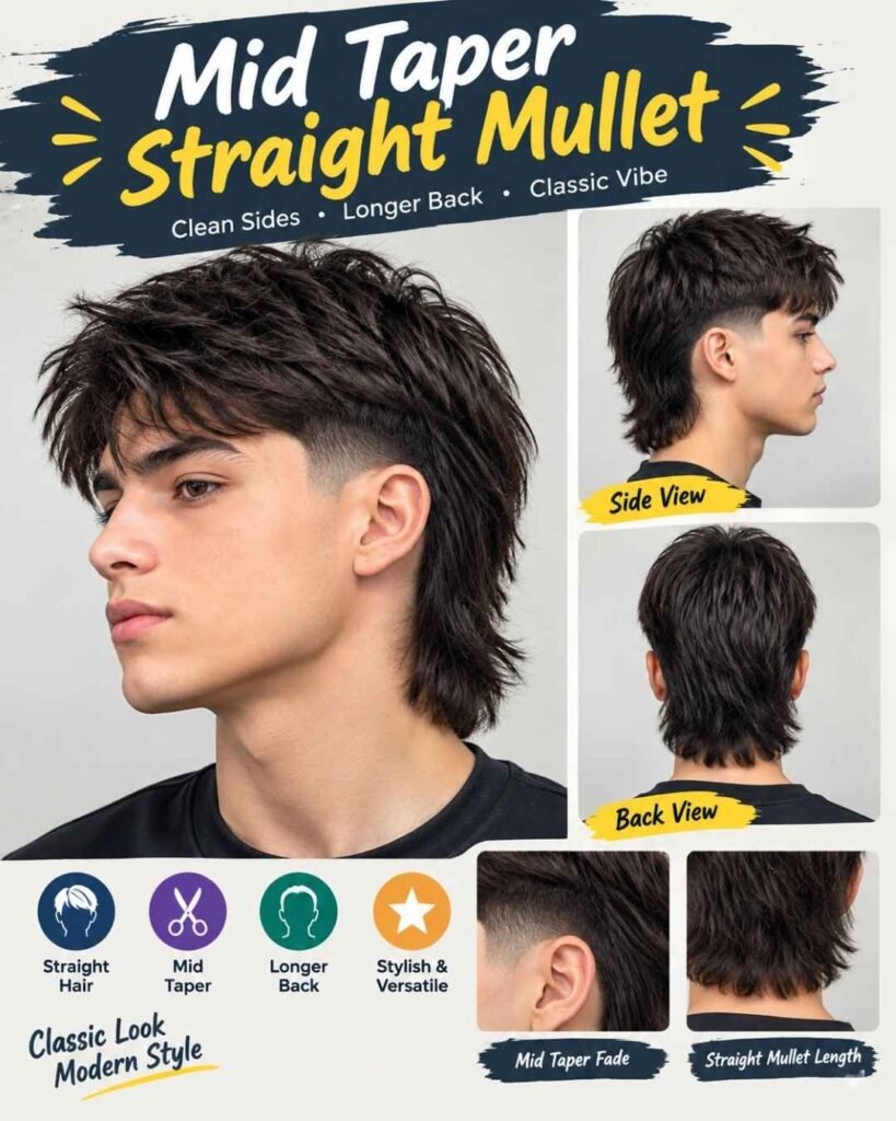 Mid Taper Straight Mullet