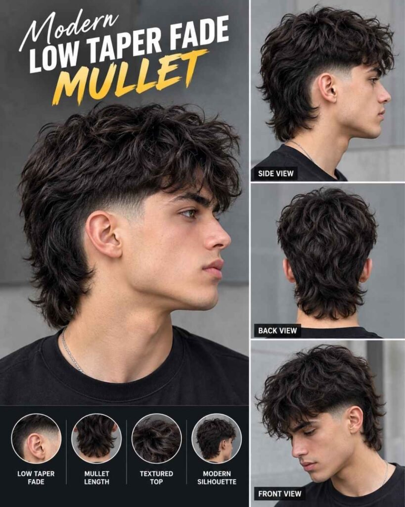 Modern Low Taper Fade Mullet