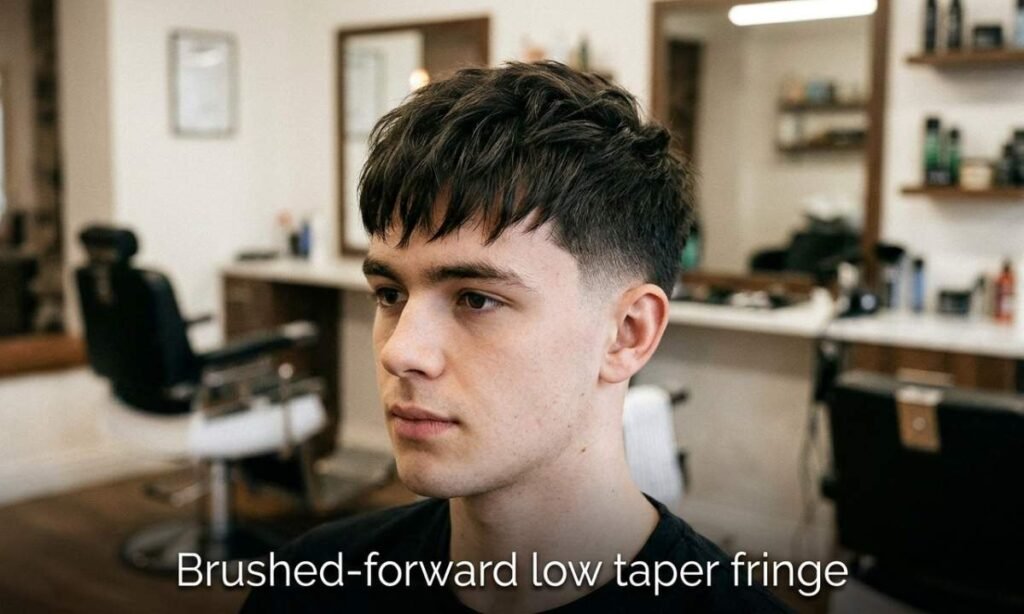 Brushed-forward low taper fringe
