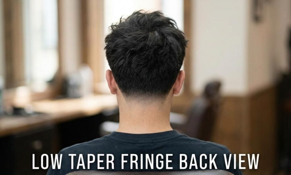 Low taper fringe back view