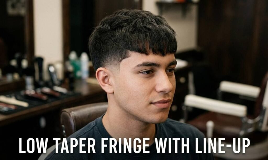 Low taper fringe with line-up