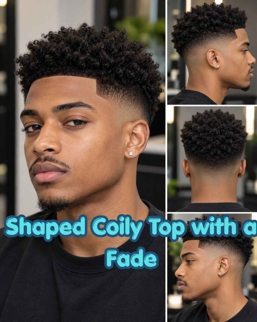 Shaped Coily Top with a Fade