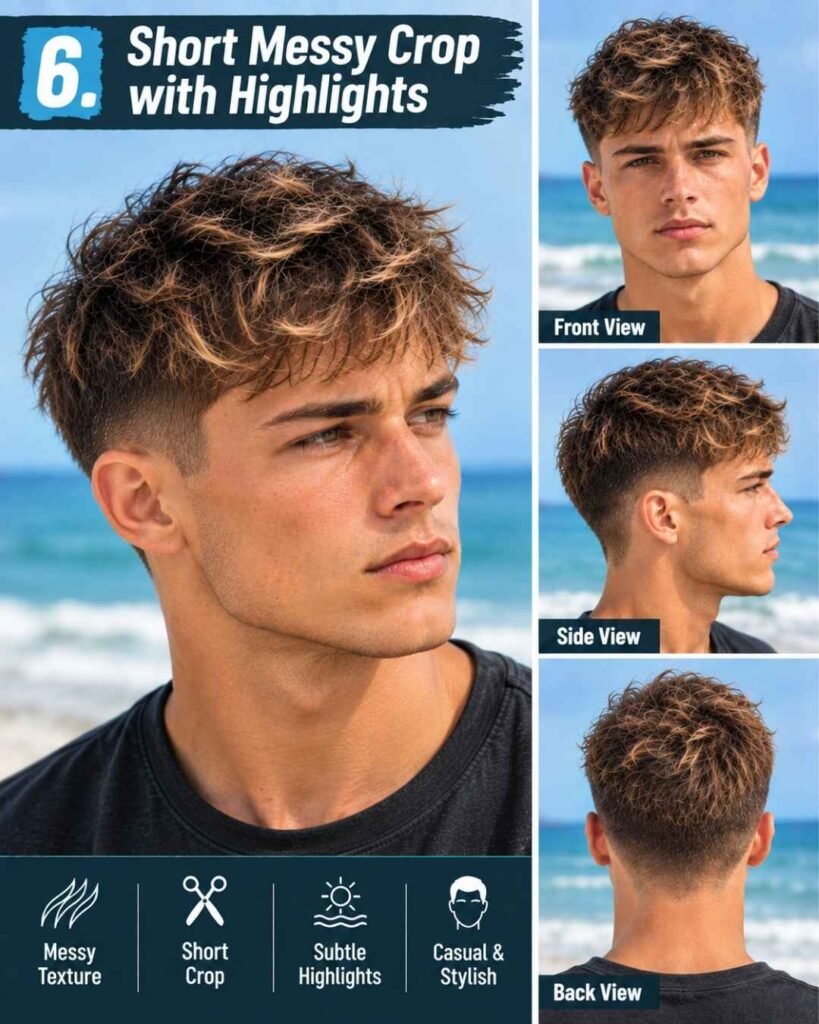 Short Messy Crop with Highlights