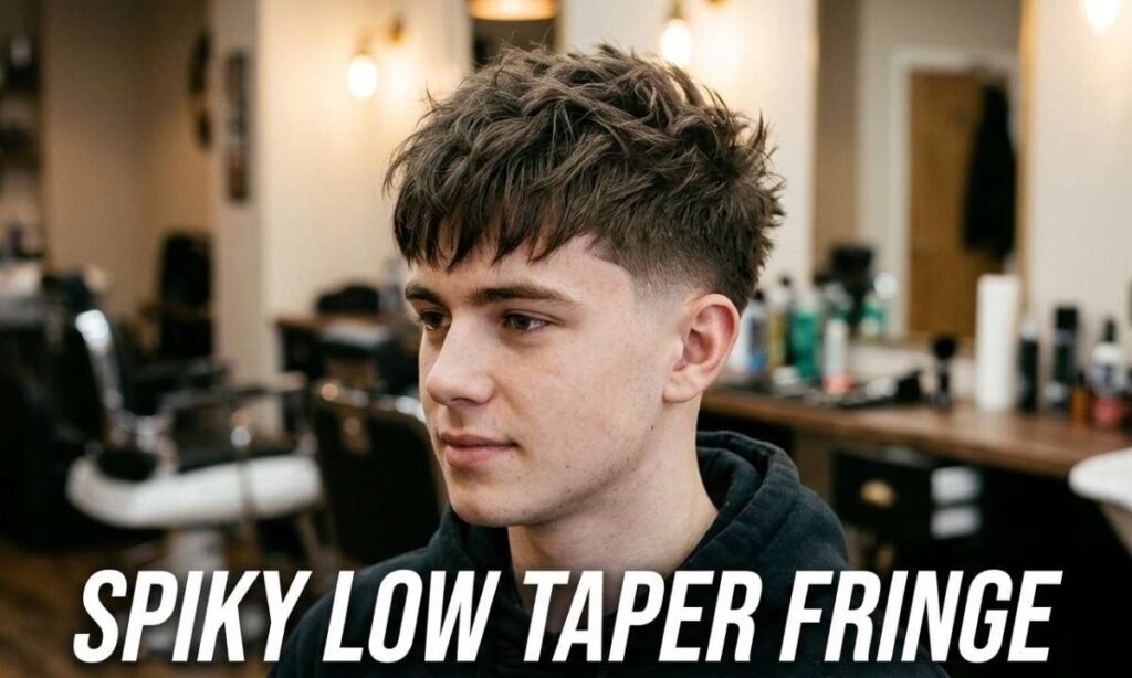 Spiky low taper fringe