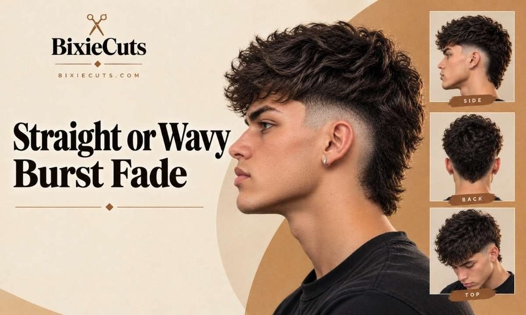 Straight or wavy burst fade